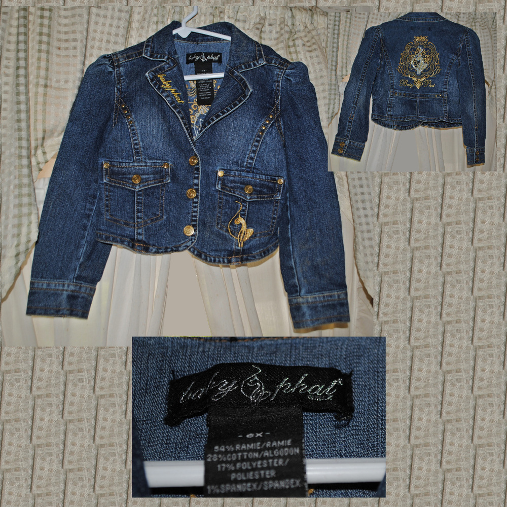 BABY PHAT Cute Embellished Jean Jacket Sz 6X